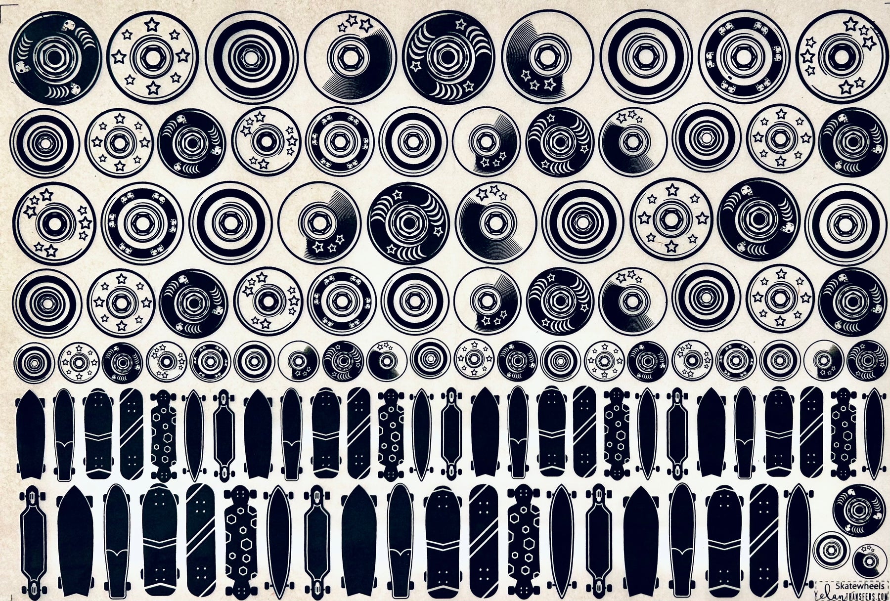 Skate Wheels - Underglaze Transfer Sheet