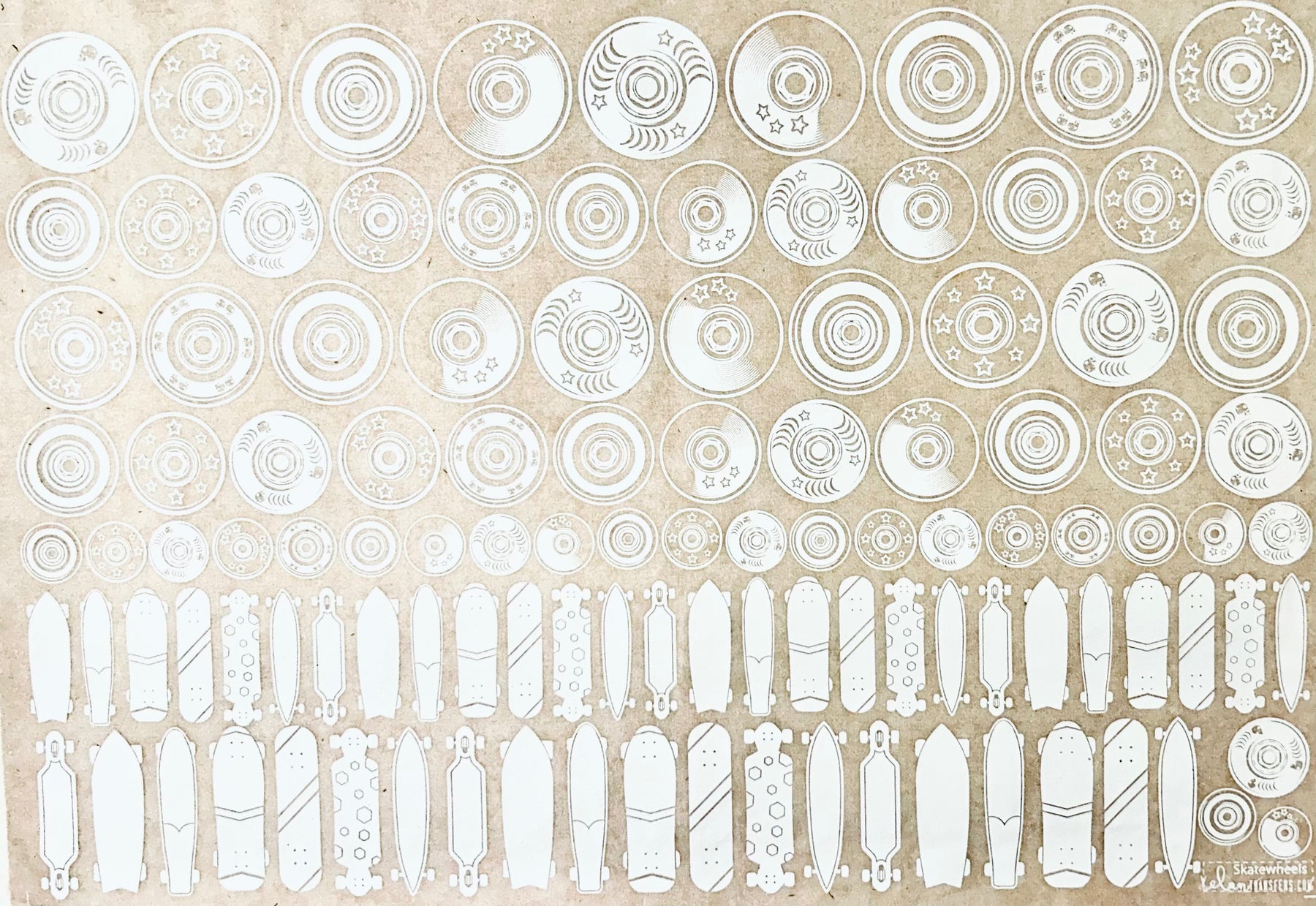 Skate Wheels - Underglaze Transfer Sheet