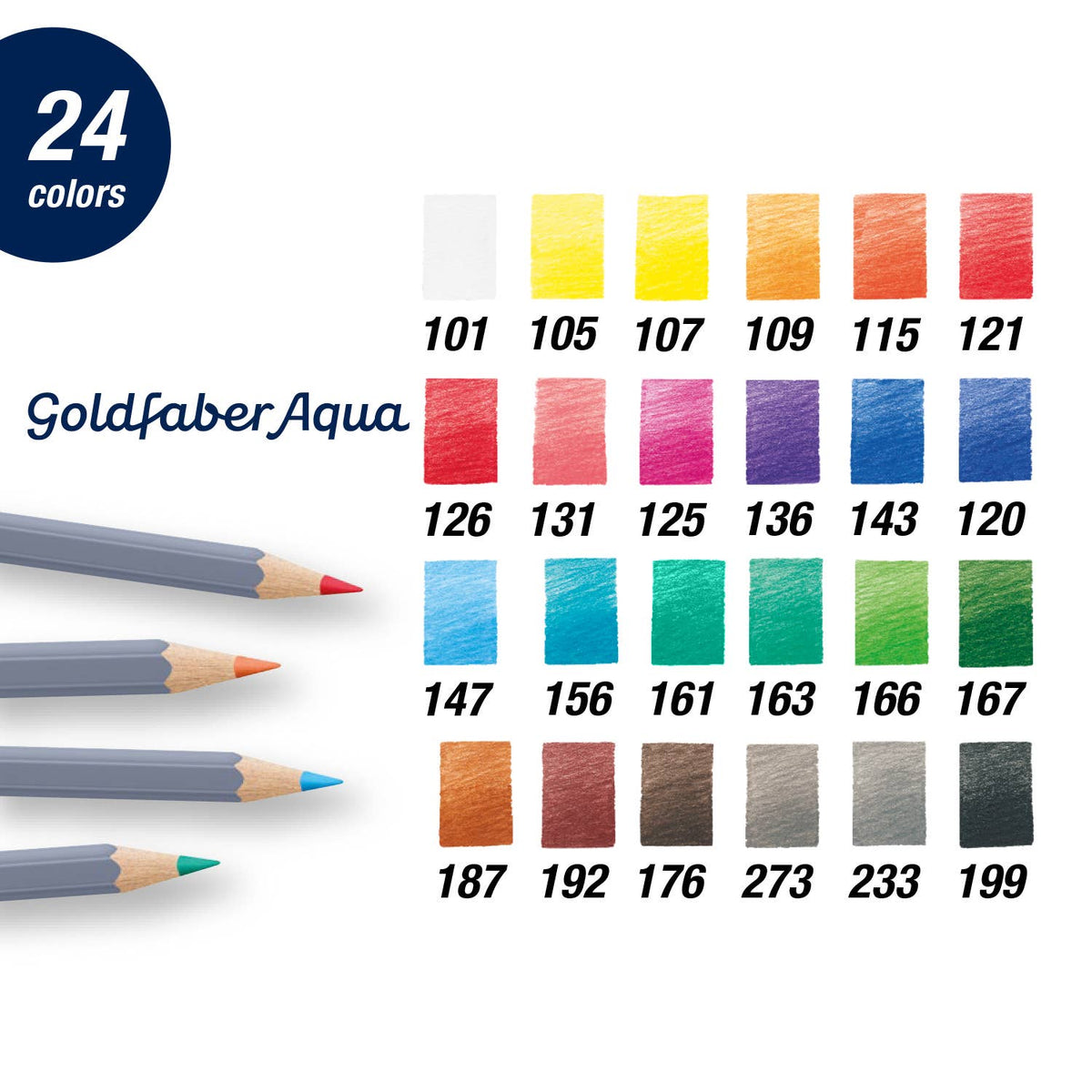 Goldfaber Aqua Watercolor Pencils, Box of 24