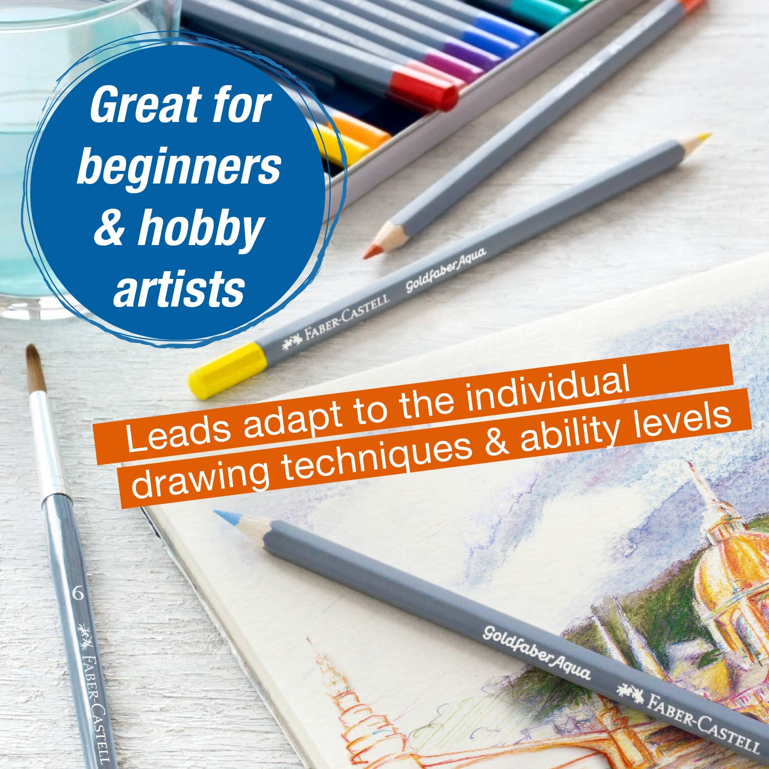 Goldfaber Aqua Watercolor Pencils, Box of 12 Pastel Colors