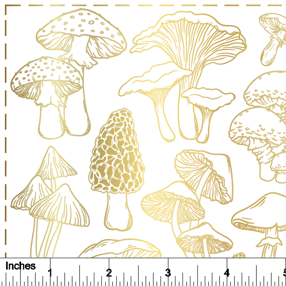 Mushrooms - 24K GOLD - Overglaze Decal Sheet