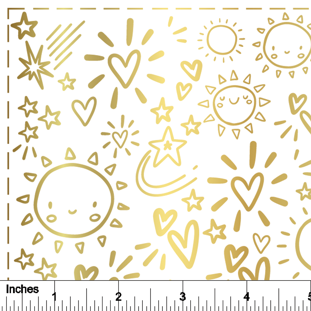 Hearts and Stars - 24K GOLD - Overglaze Decal Sheet