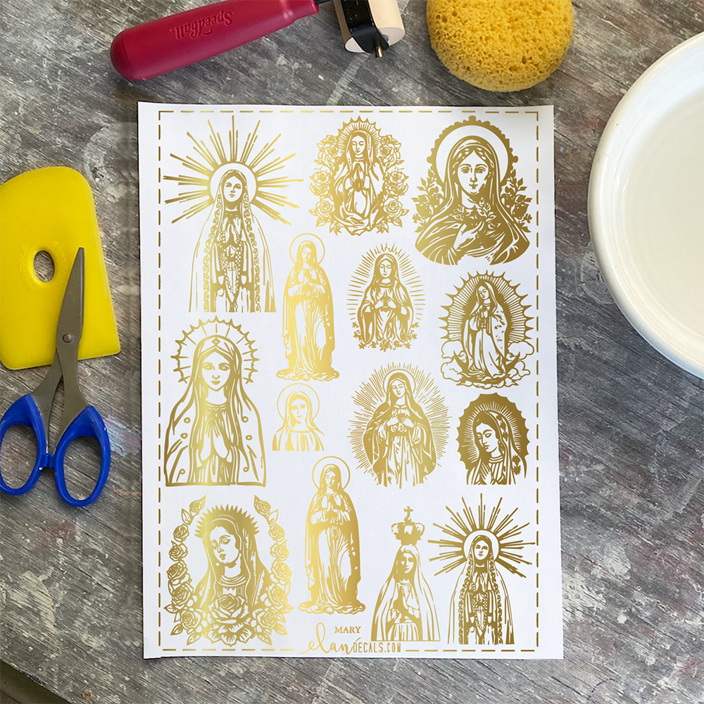 Mary - 24K GOLD - Overglaze Decal Sheet