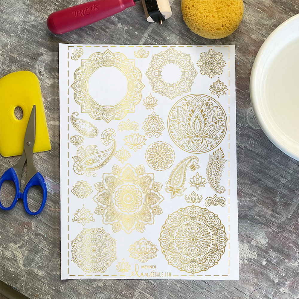 Mehndi - 24K GOLD - Overglaze Decal Sheet