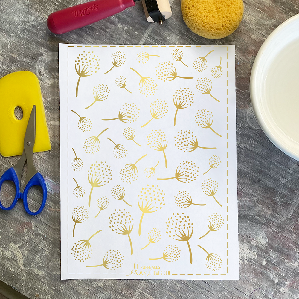 Puffballs - 24K GOLD - Overglaze Decal Sheet