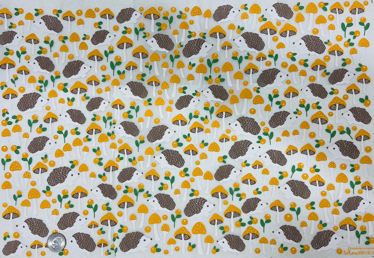 Hedgehogs and Shrooms  - Underglaze Transfer Sheet