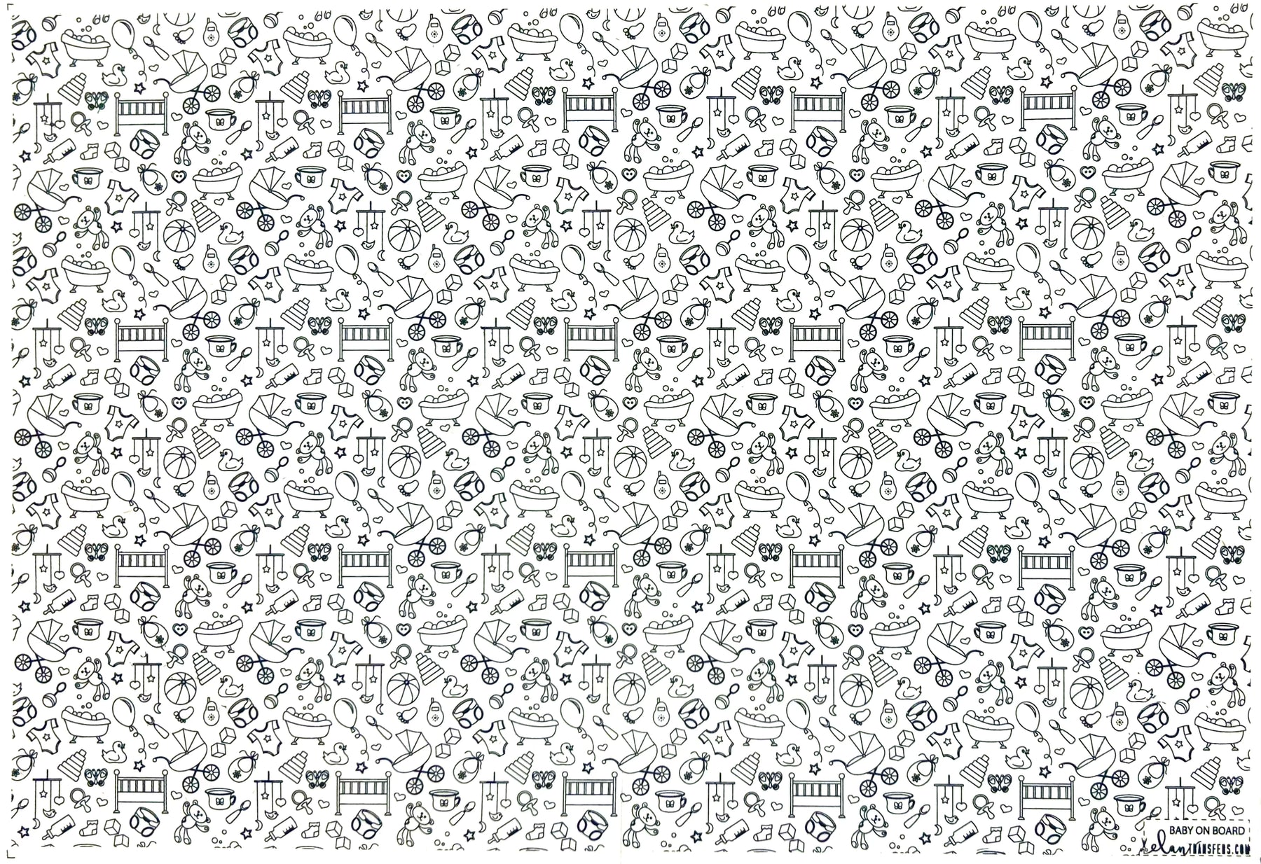 Baby on Board - Underglaze Transfer Sheet