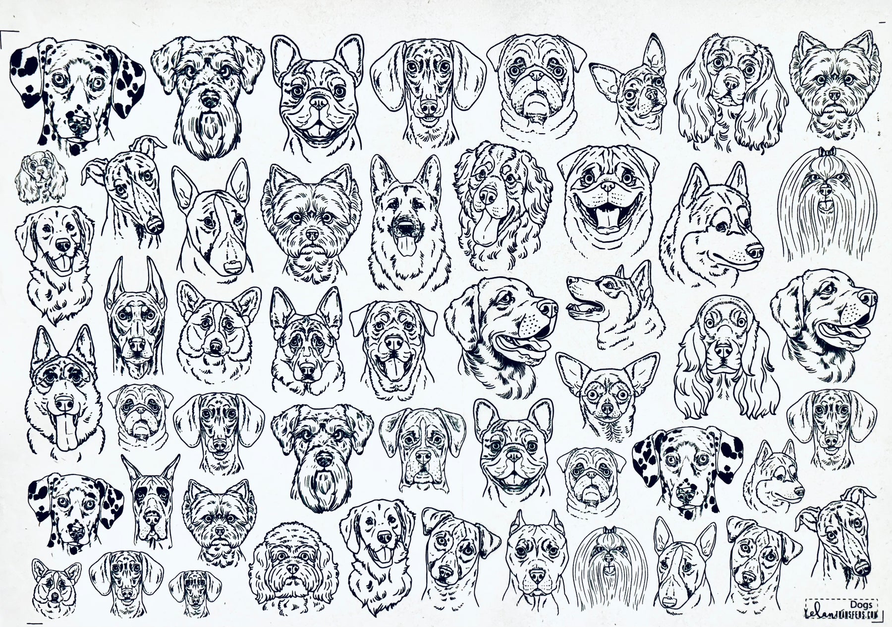 Dogs - Underglaze Transfer Sheet