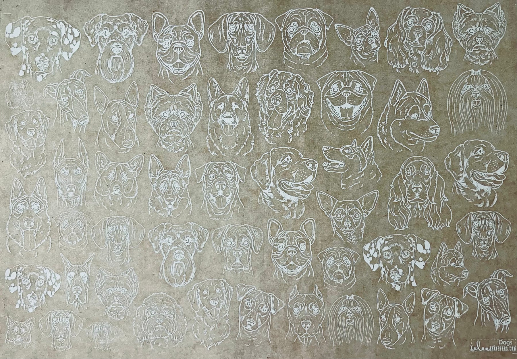 Dogs - Underglaze Transfer Sheet