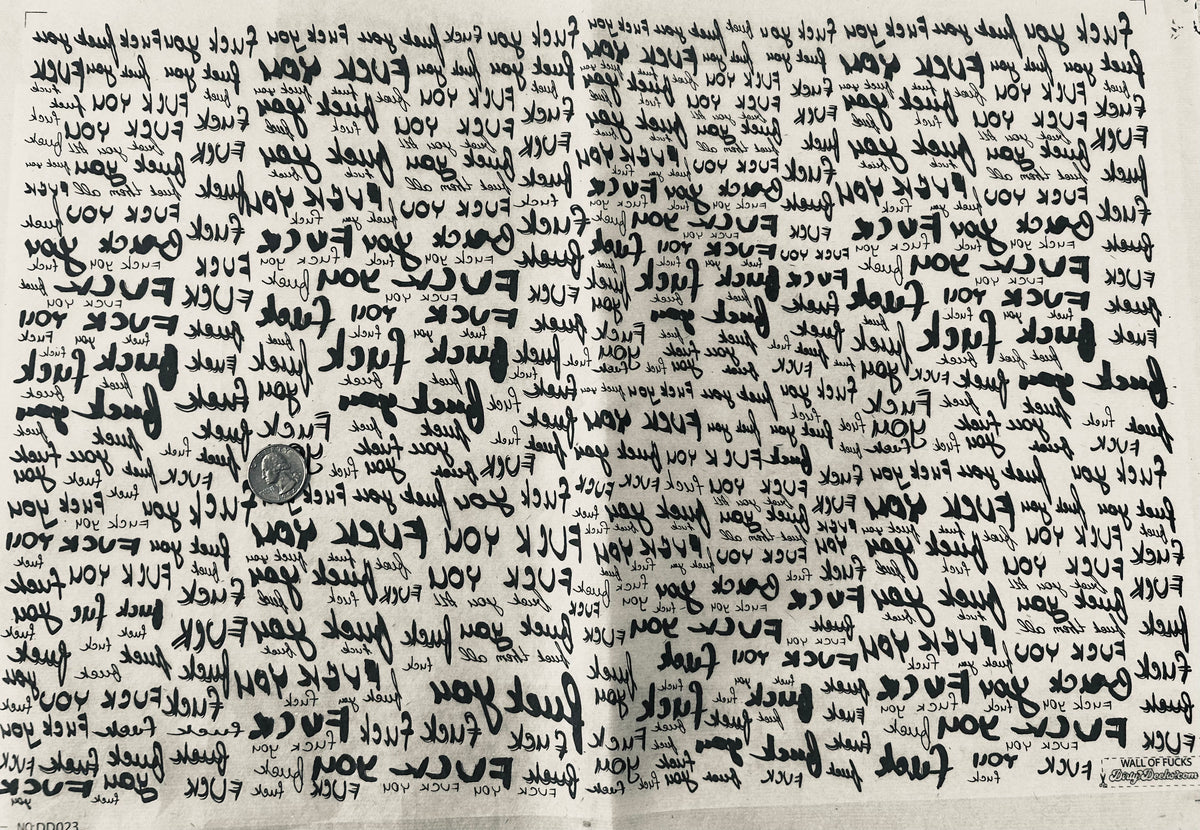 Wall of Fucks - Underglaze Transfer Sheet