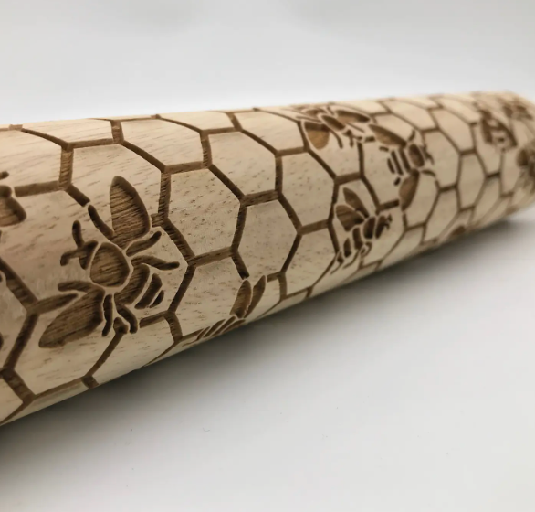 Rolling Pin - Honeycomb and Bee