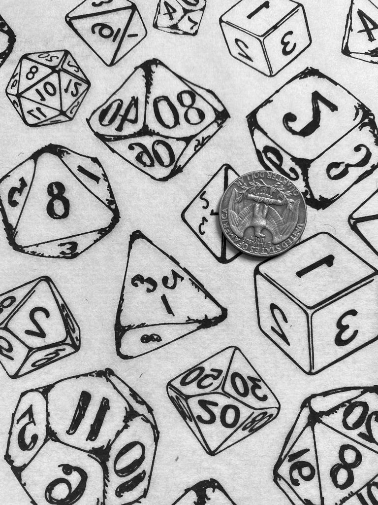 RPG Dice - Underglaze Transfer Sheet