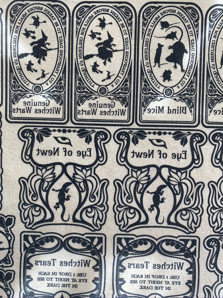 Apothecary Labels - Underglaze Transfer Sheet