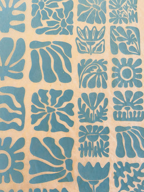Wood Block Flowers - Underglaze Transfer Sheet