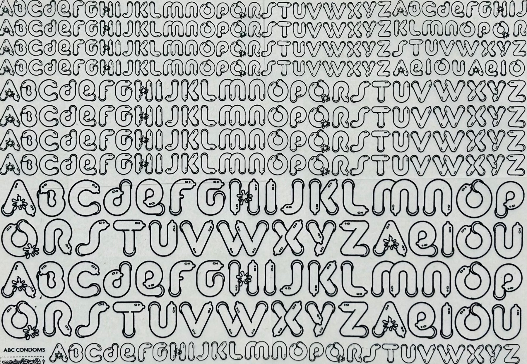 ABC Condoms - Underglaze Transfer Sheet