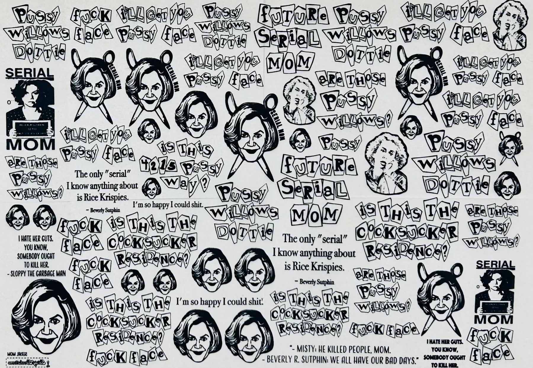 Serial Mom - Underglaze Transfer Sheet