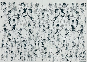 Hula Pin Up - Underglaze Transfer Sheet