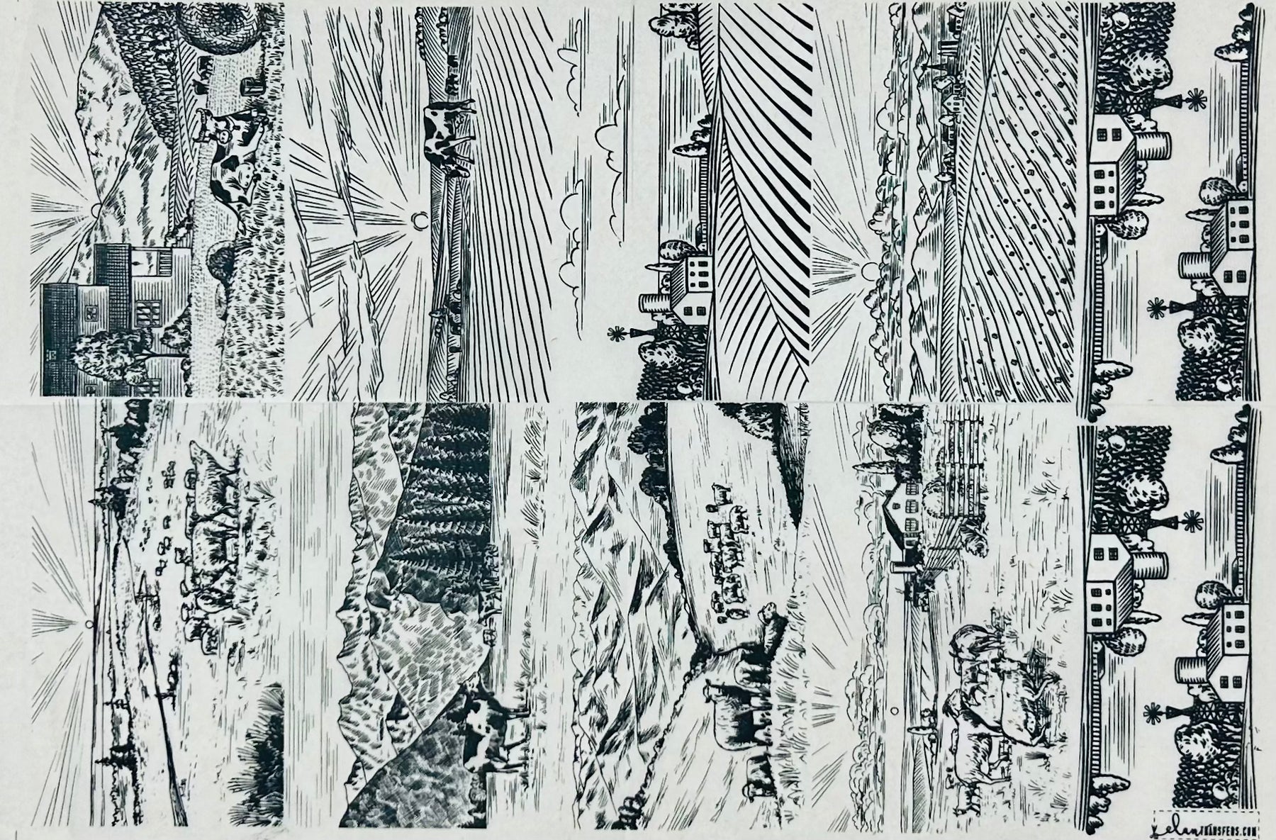 Farm Life - Underglaze Transfer Sheet