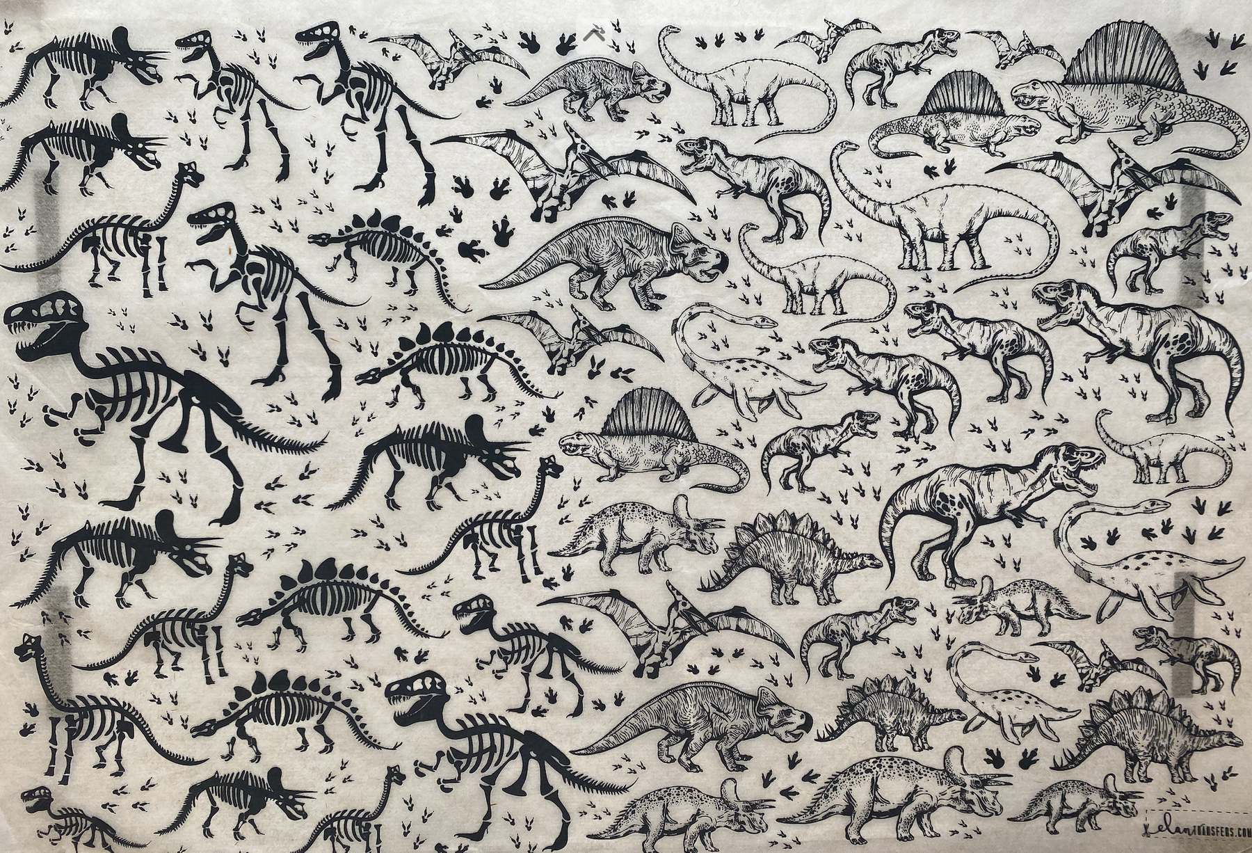Dinosaurs - Underglaze Transfer Sheet