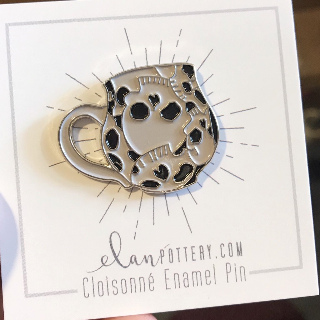 Skull Mug Enamel Pin (you choose color)