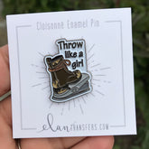 Throw Like A Girl Enamel Pin