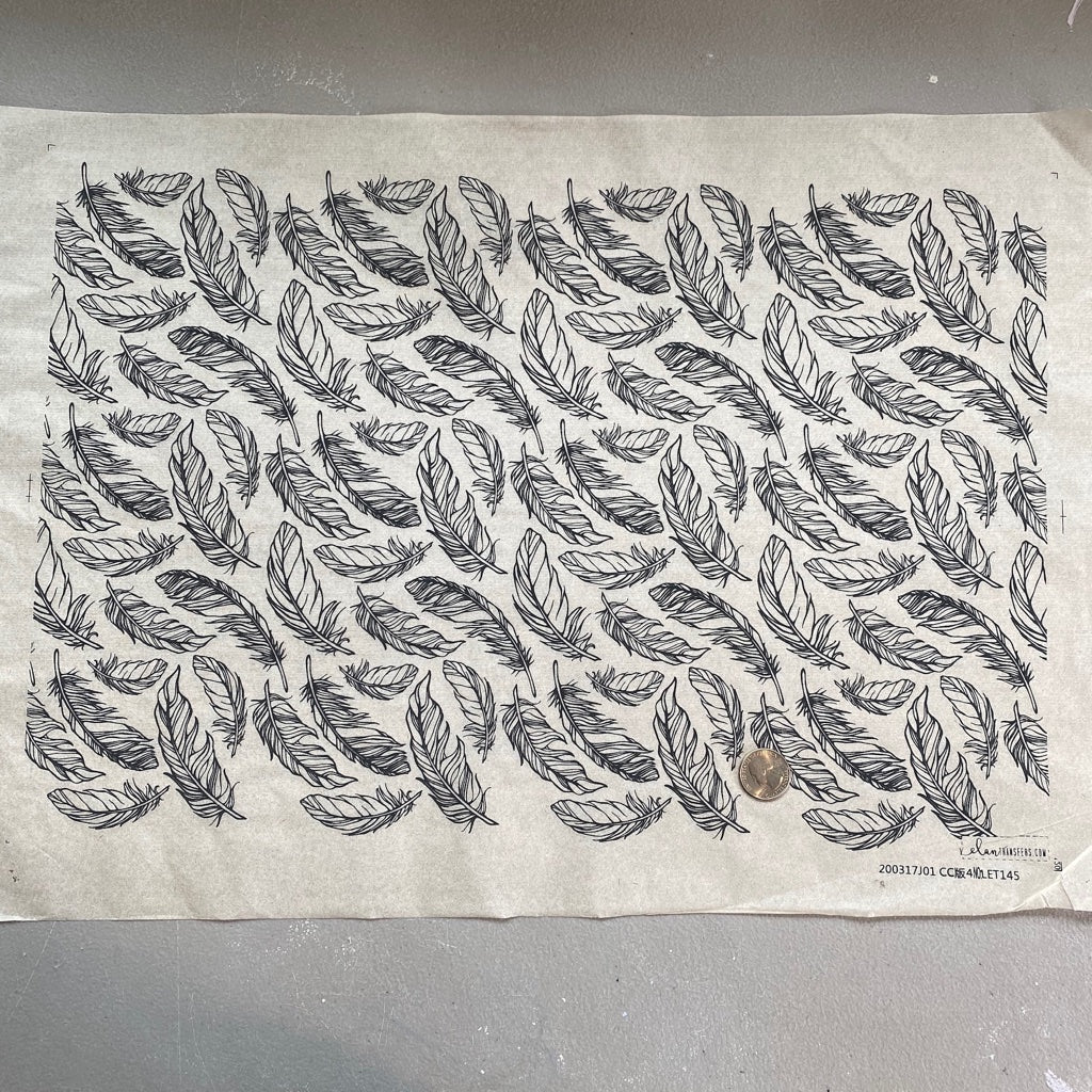 Feathers - Underglaze Transfer Sheet