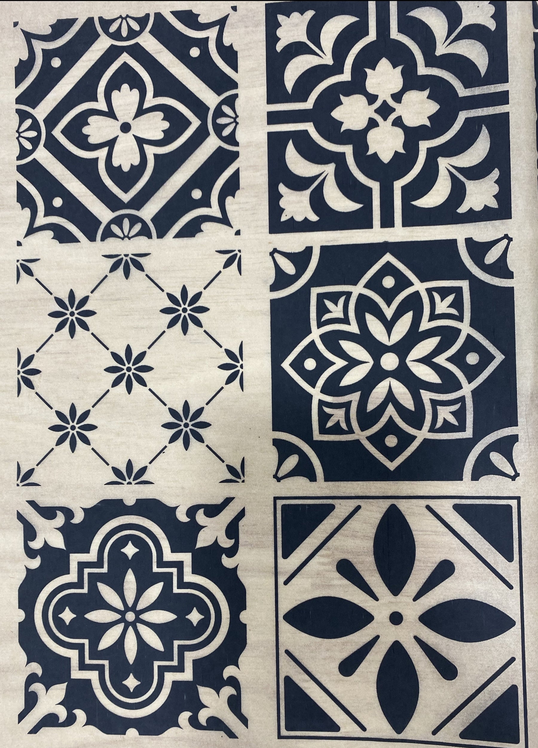 Moroccan Tiles A - Underglaze Transfer Sheet
