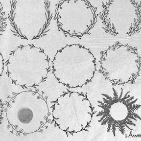 Floral Wreaths - Underglaze Transfer Sheet